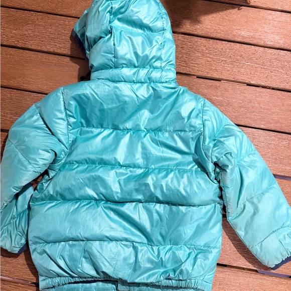 Patagonia Hi-Loft Teal Hooded Puff down Jacket 3T - Picture 3 of 8